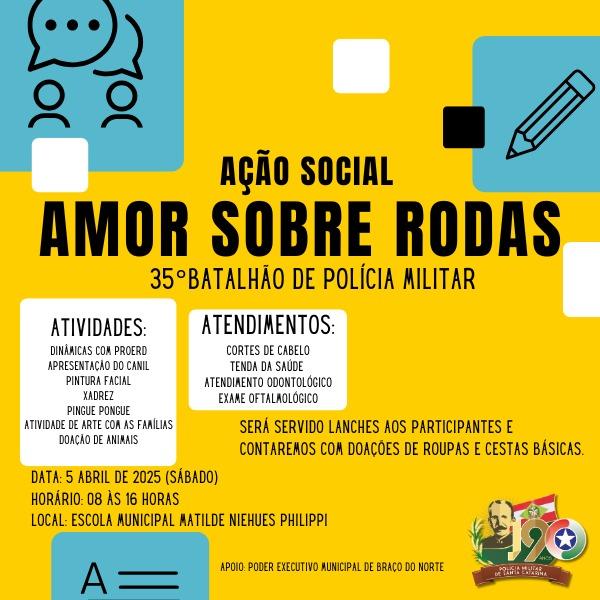 PM realiza ação solidária em Braço do Norte