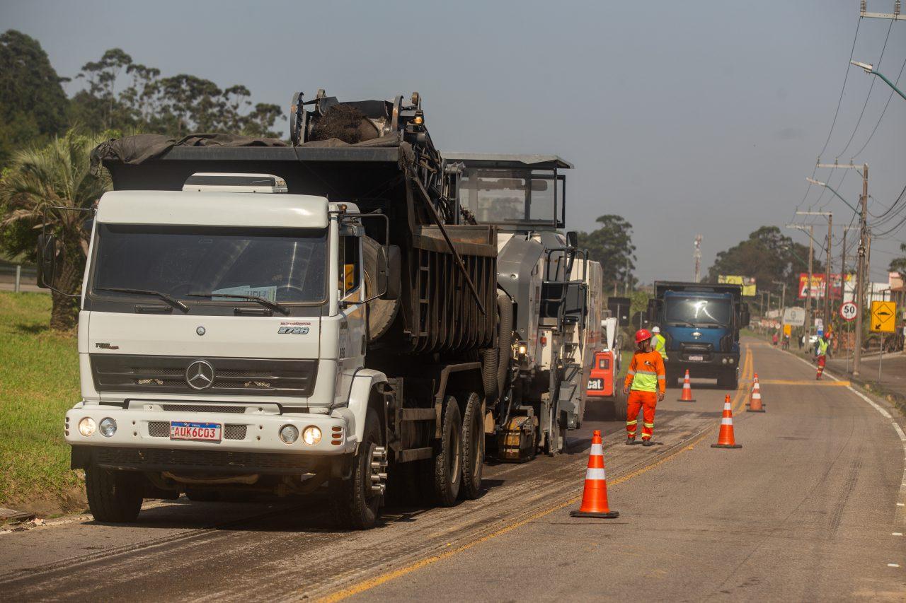 BR-101 Sul terá interdições de faixas para recuperação de pavimento