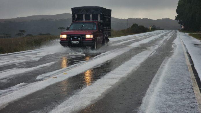 Chuva de granizo atinge São Joaquim e Urubici
