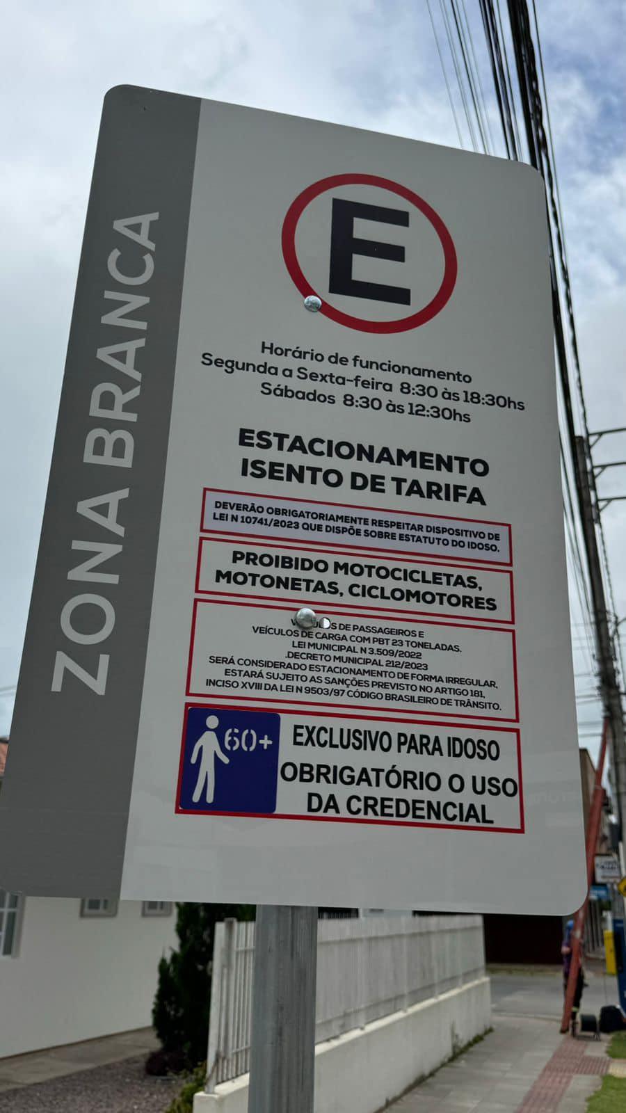 Prefeitura de Braço do Norte anuncia suspensão do Estacionamento Rotativo