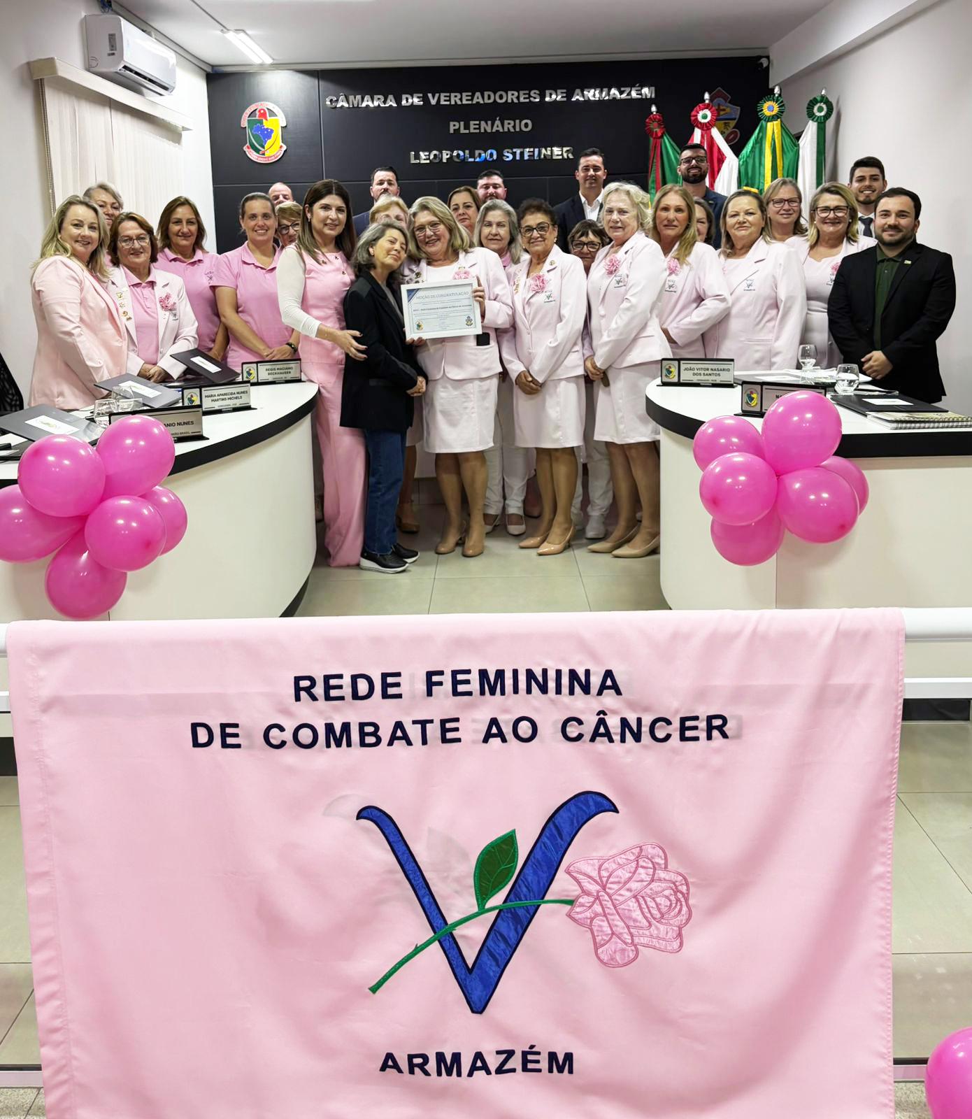 Rede Feminina de Combate ao Câncer é homenageada na Câmara de Vereadores de Armazém