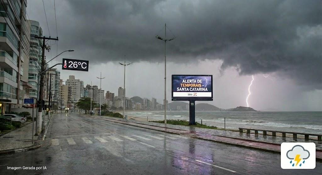 ☂️Alerta de temporais e chuva volumosa marca a segunda-feira em Santa Catarina