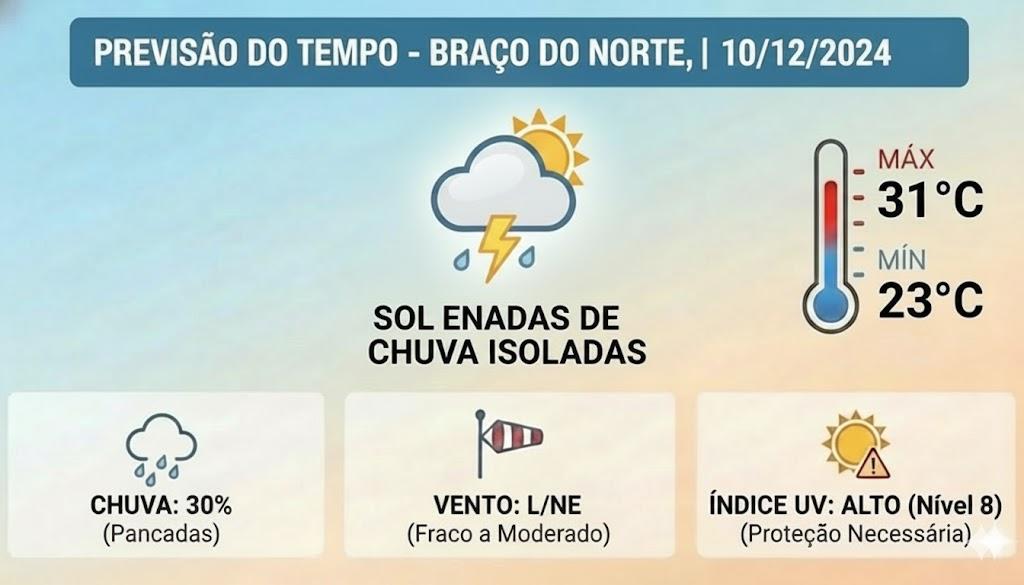 🌡️ Calor predomina e traz risco de temporais de verão nesta quarta