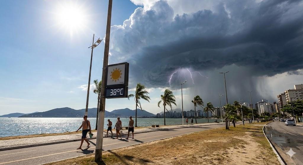 🎅 Natal em SC terá calor de 38°C e alerta para temporais diários