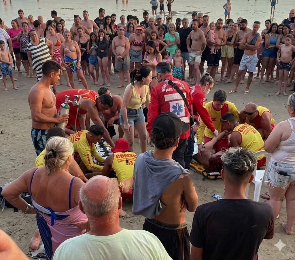 Jovens são resgatadas de corrente de retorno em praia de Jaguaruna