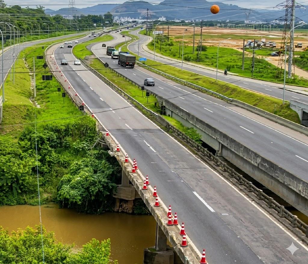 🚧 Manutenção na ponte de Capivari de Baixo altera trânsito na BR-101 até sexta-feira