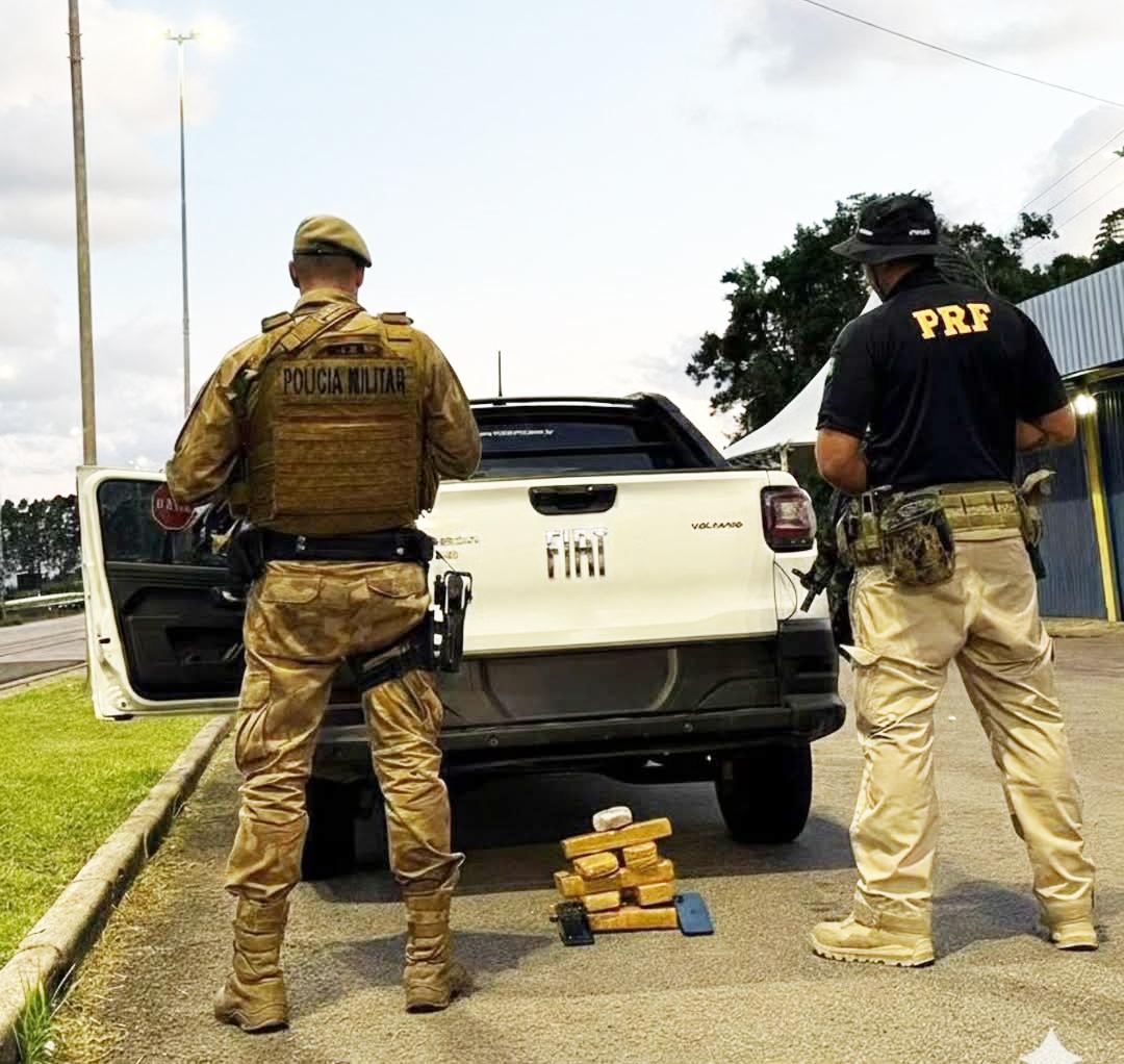 Operação conjunta da PM e PRF apreende 10 kg de maconha em Paulo Lopes