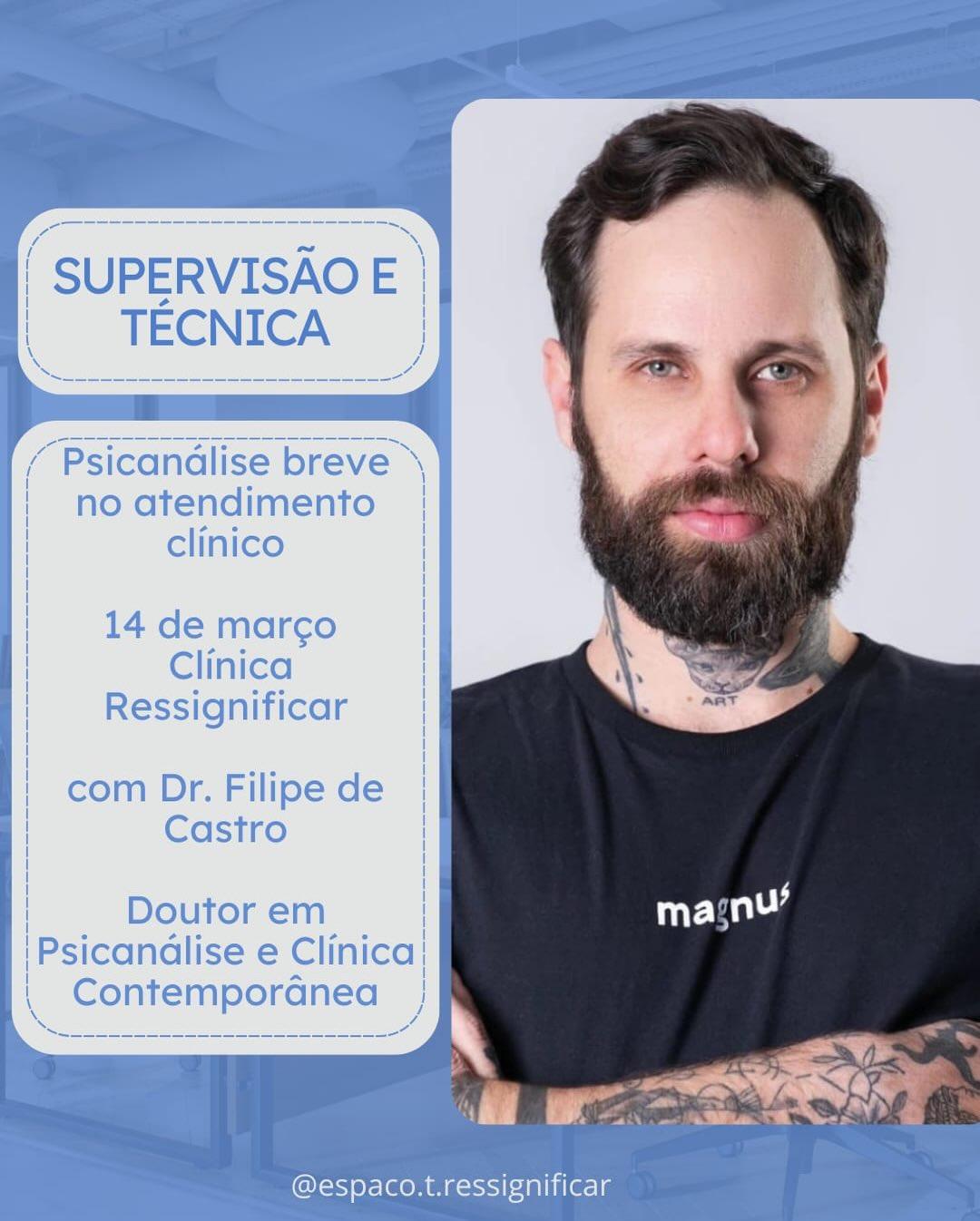 👤Teoria e Prática no Divã: Filipe de Castro Promove Encontro de Supervisão para Profissionais de Saúde Mental
