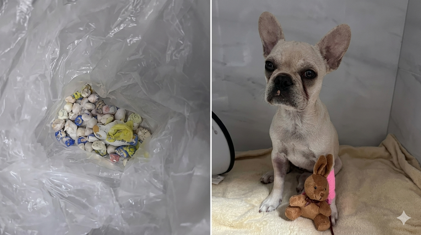 🚨 Buldogue francês ingere 55 pedras de crack e tutora é presa