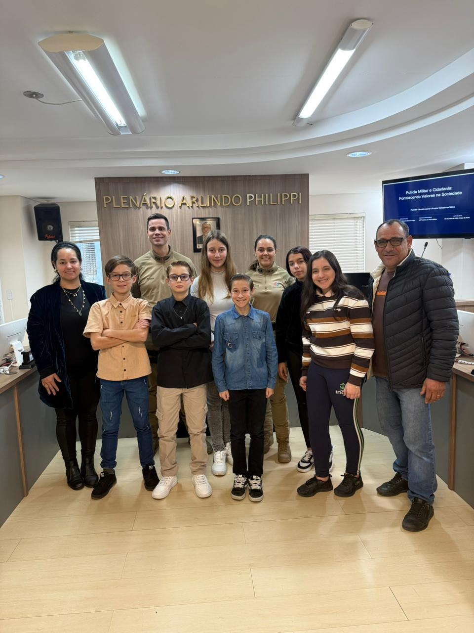 ⚖️ Polícia Militar participa de encontro com vereadores mirins em Braço do Norte