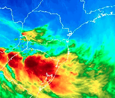 Inmet emite alerta vermelho e avisa sobre risco de grandes alagamentos e deslizamentos em SC