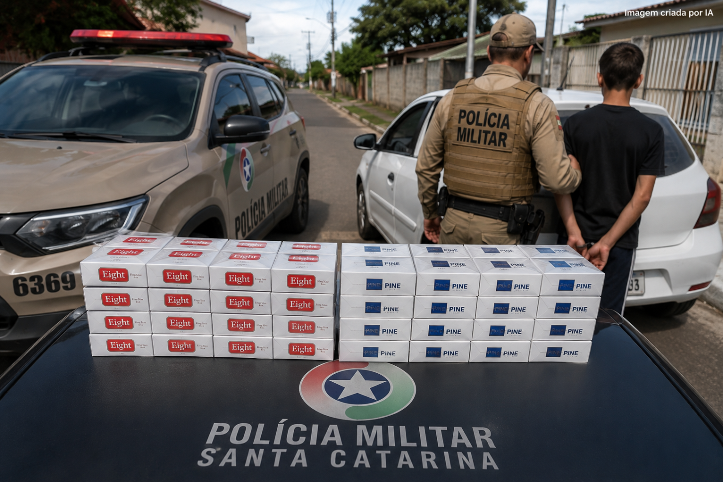 Adolescente de 15 anos é apreendido pela PM com cigarros contrabandeados em Lages