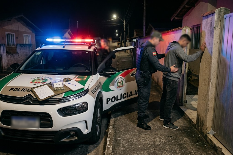 PM apreende maconha e flagra descumprimento de medida cautelar em Imbituba