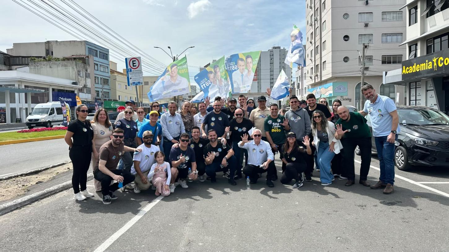 Campanha de Beto e Julio mobiliza lideranças e ganha as ruas de Tubarão nesta sexta-feira