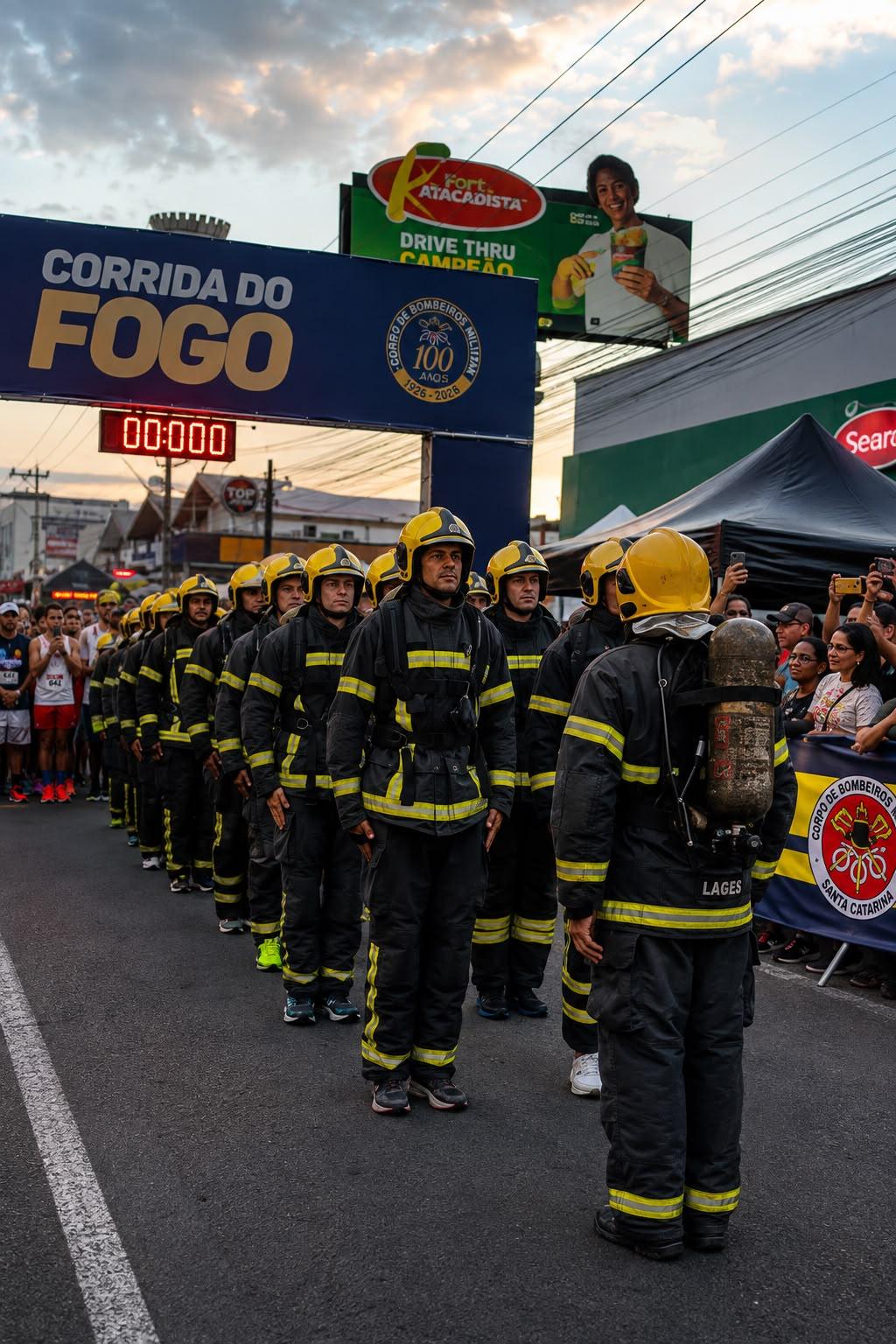 Corrida do Fogo reúne mais de 700 atletas em Tubarão para celebrar centenário do Corpo de Bombeiros
