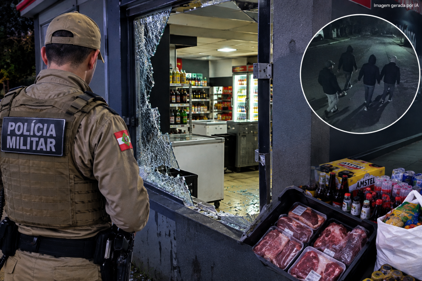 Estabelecimento comercial tem janela arrombada e produtos furtados em Sangão