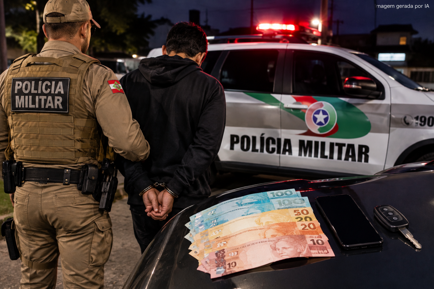 Homem de 22 anos é preso após cometer assaltos à mão armada