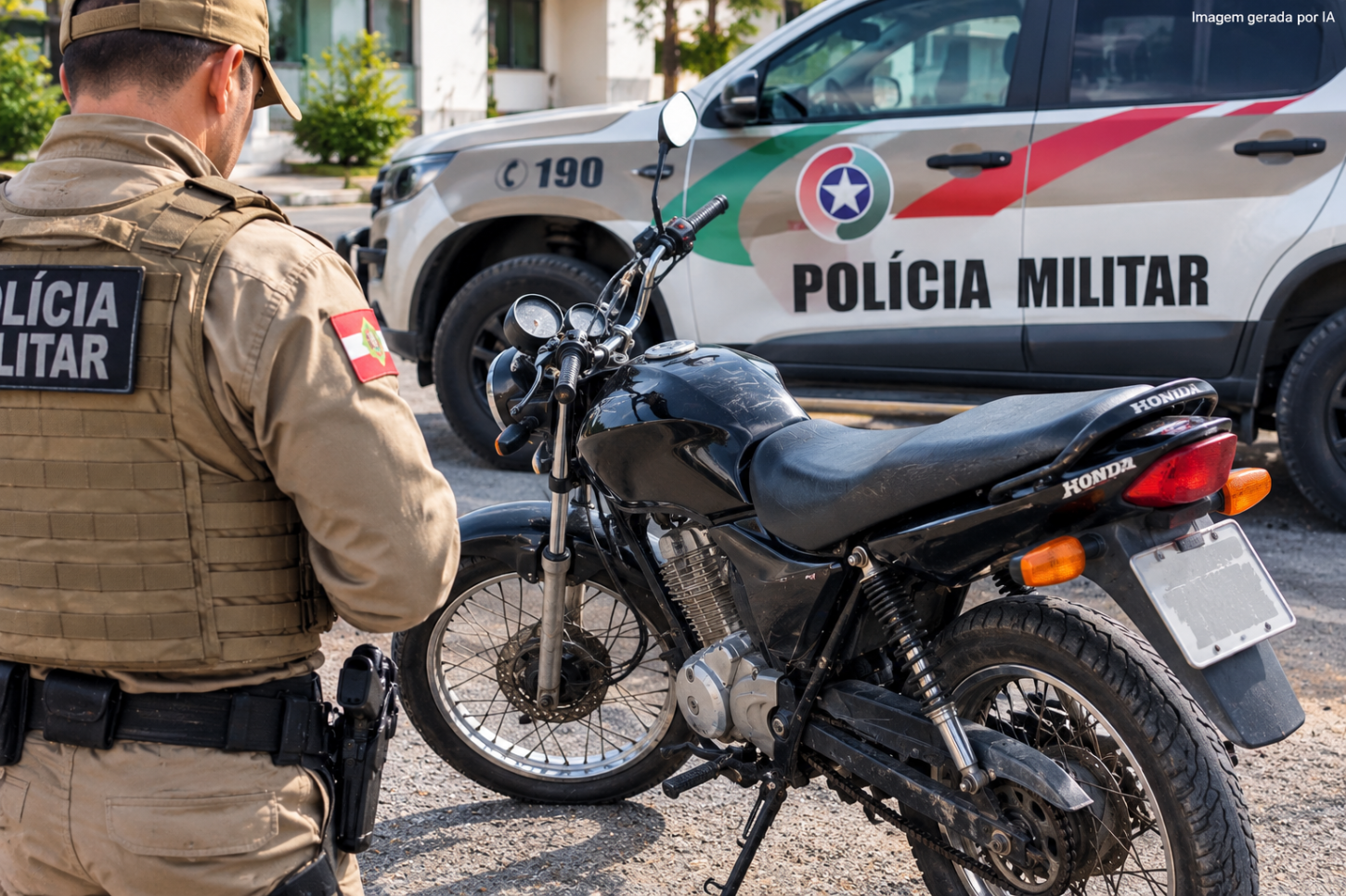 Jovem de 18 anos é detido com moto com chassi raspado em Treze de Maio