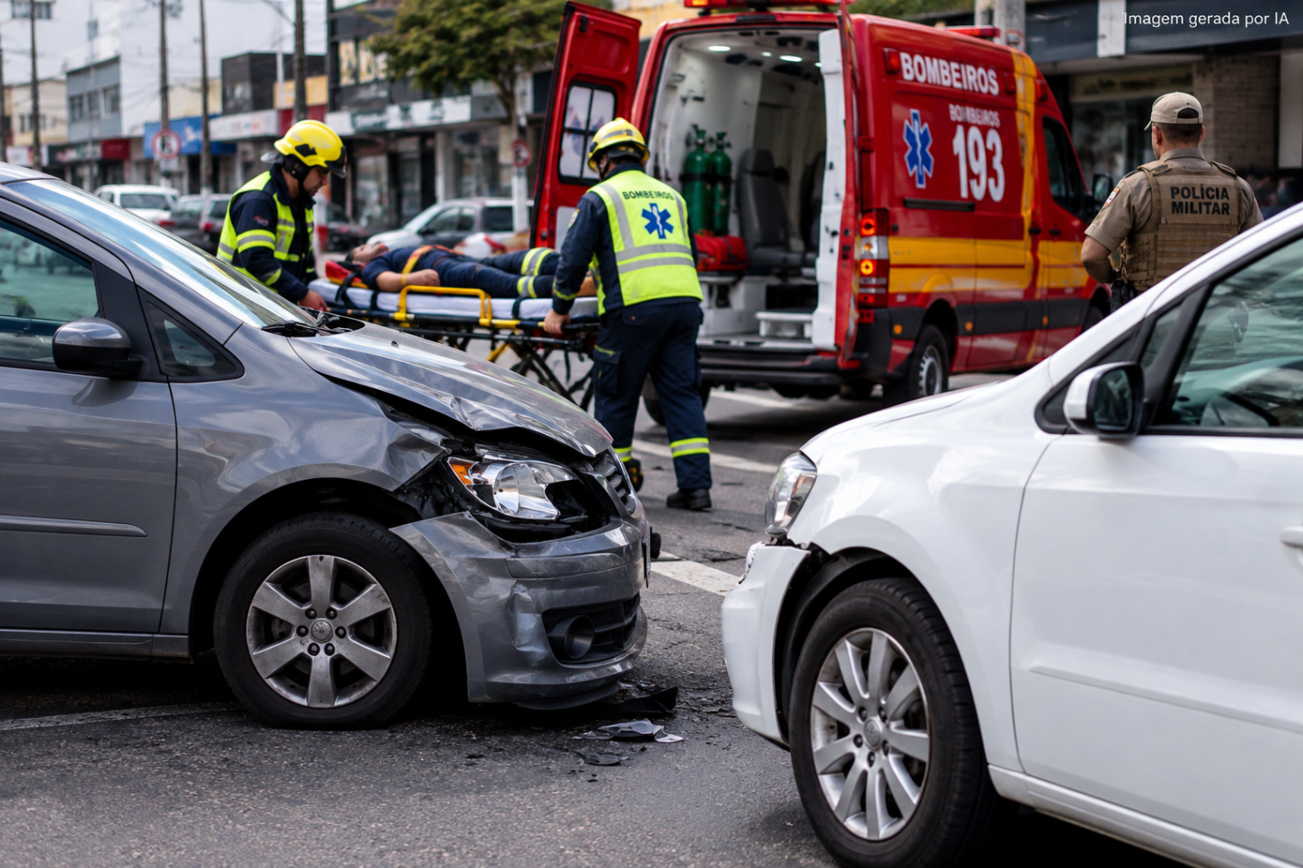 Motorista corta a frente em saída de estacionamento e causa colisão