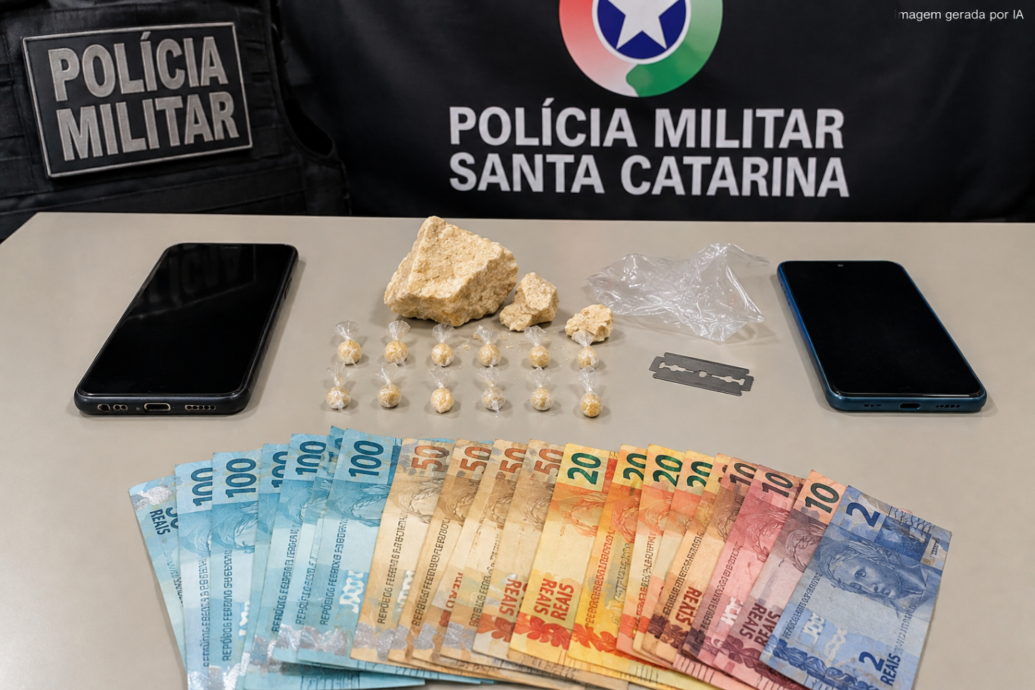 Suspeito de 26 anos é detido pela Polícia Militar com porções de crack