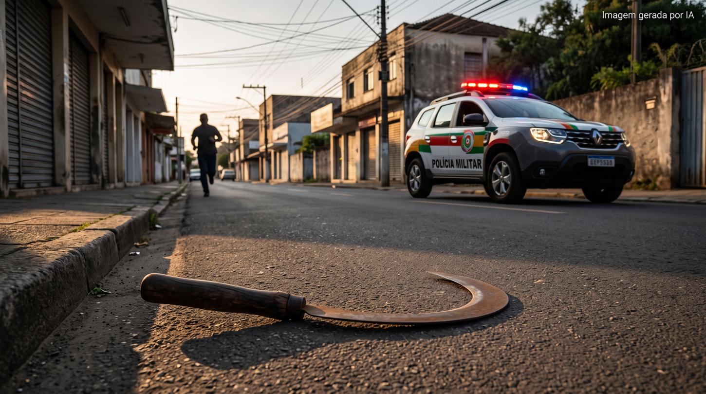 Cobrança de dívida termina em ameaça com foice no Centro de São Ludgero