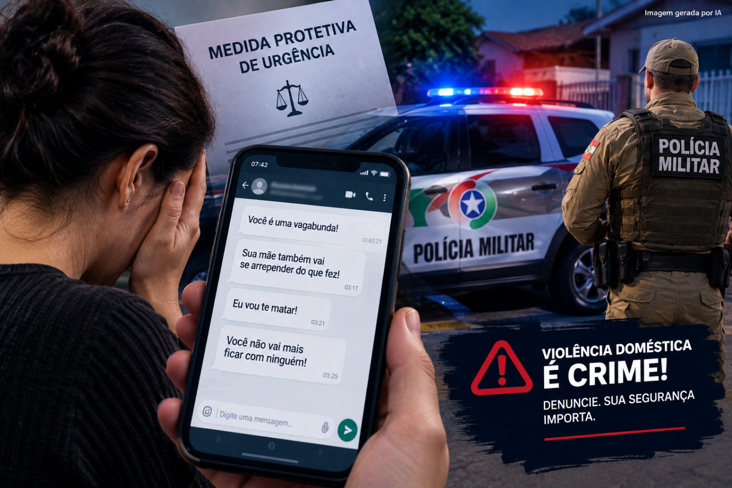Homem descumpre medida protetiva, xinga ex e faz ameaça de morte em Balneário Rincão