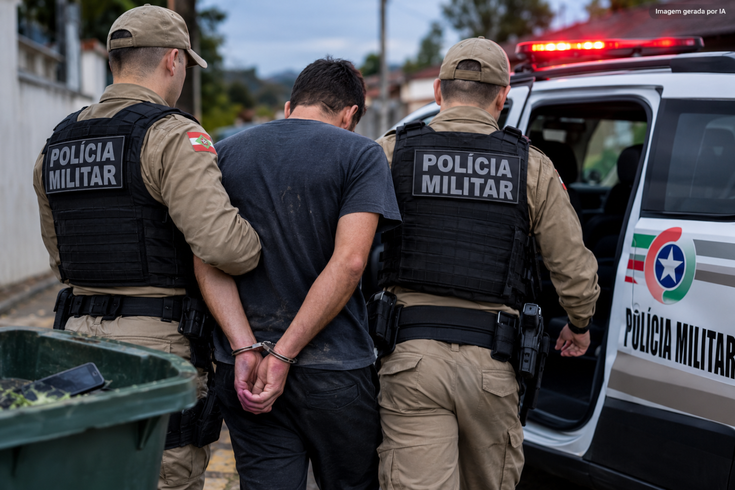 Homem é preso após agredir ex-mulher e resistir à prisão em Lauro Müller