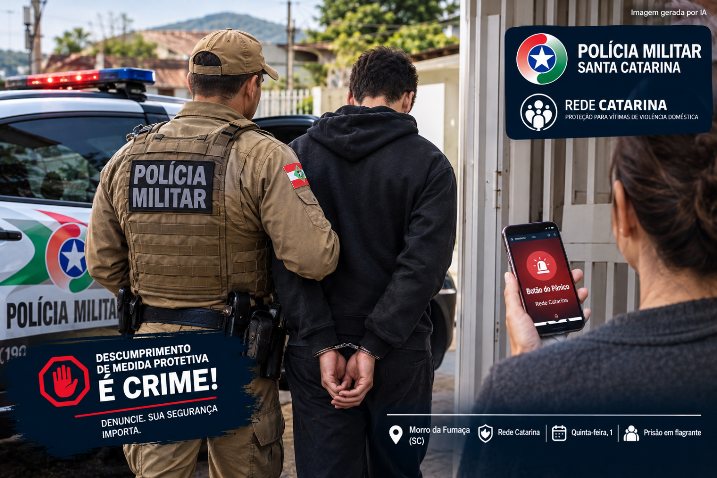Jovem de 18 anos é preso em flagrante por descumprir medida protetiva contra a própria mãe em Morro da Fumaça