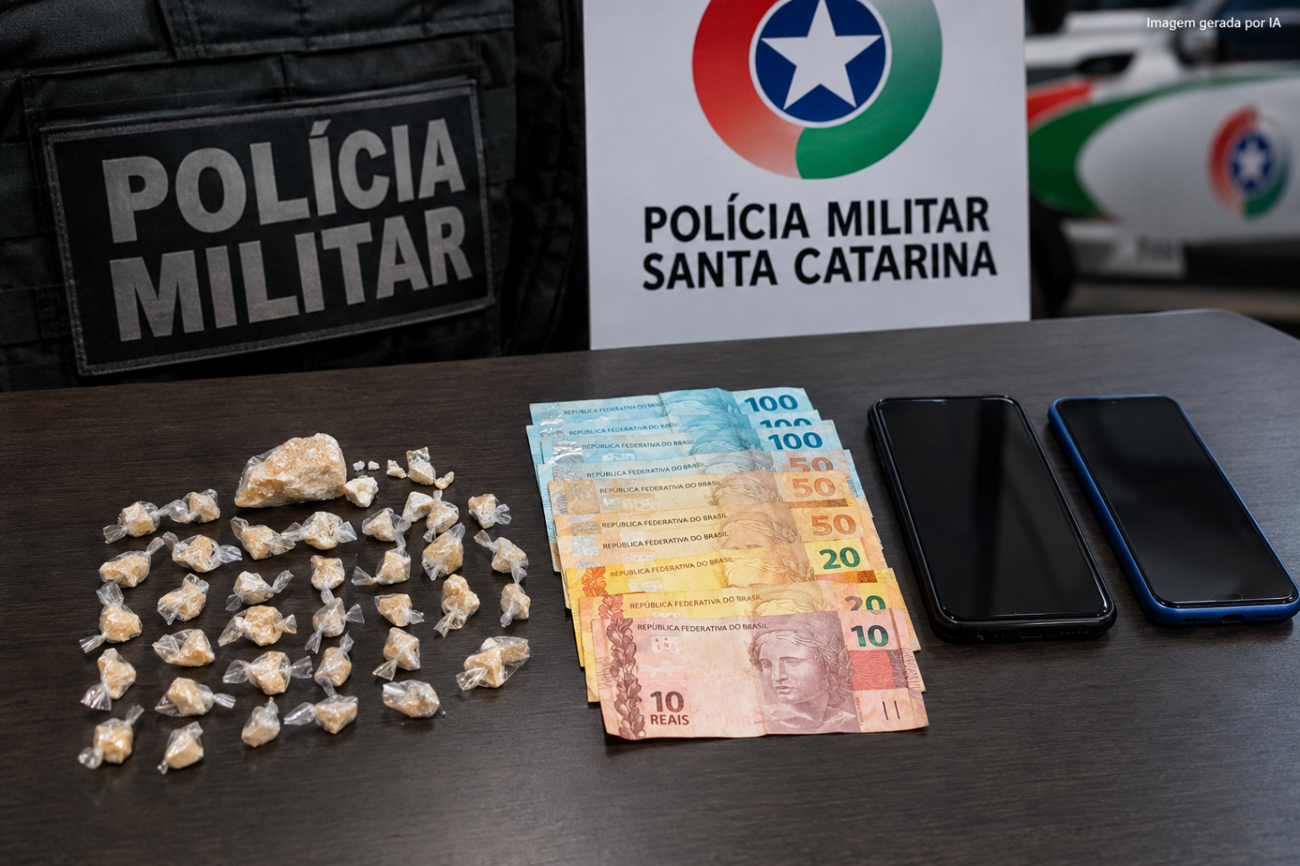 PM apreende adolescentes e conduz jovem por tráfico de drogas em Tubarão