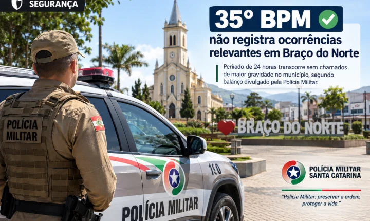 35º BPM não registra ocorrências relevantes em Braço do Norte