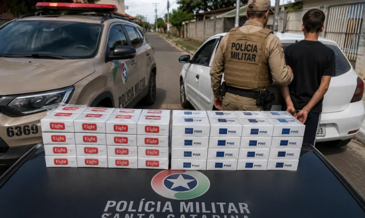 Adolescente de 15 anos é apreendido pela PM com cigarros contrabandeados em Lages