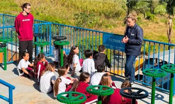 Alunos do CEU Benício Warmeling visitam Estação de Tratamento de Água do SAMAE em São Ludgero