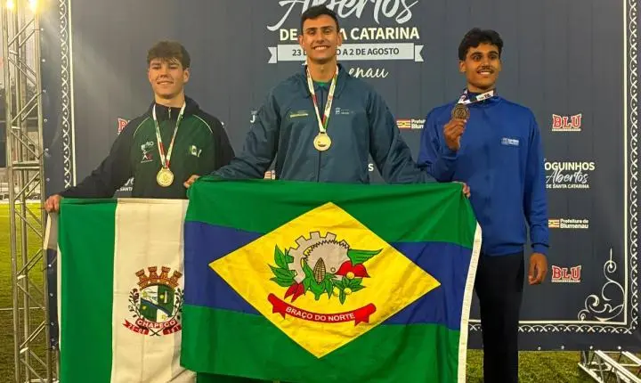 Atletas de Braço do Norte garantem ouros e quebram recorde estadual nos Joguinhos Abertos de SC