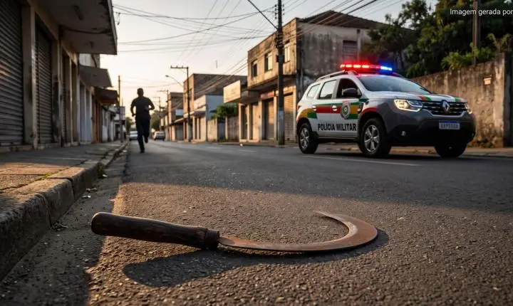 Cobrança de dívida termina em ameaça com foice no Centro de São Ludgero