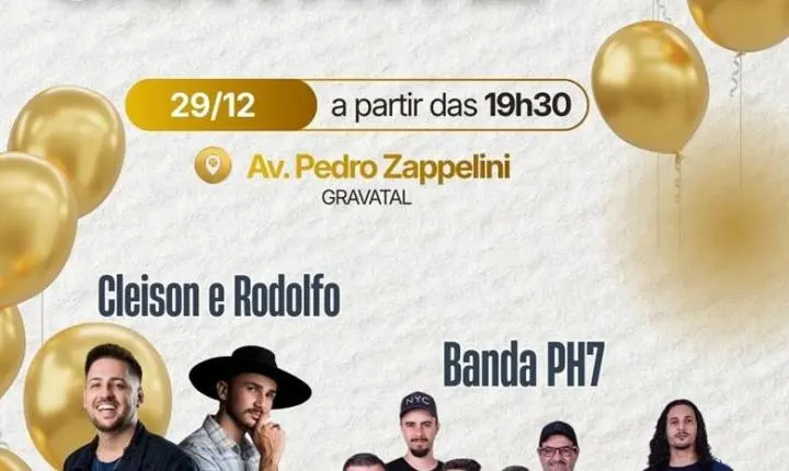 🎶 Gravatal celebra 64 anos e prepara Réveillon