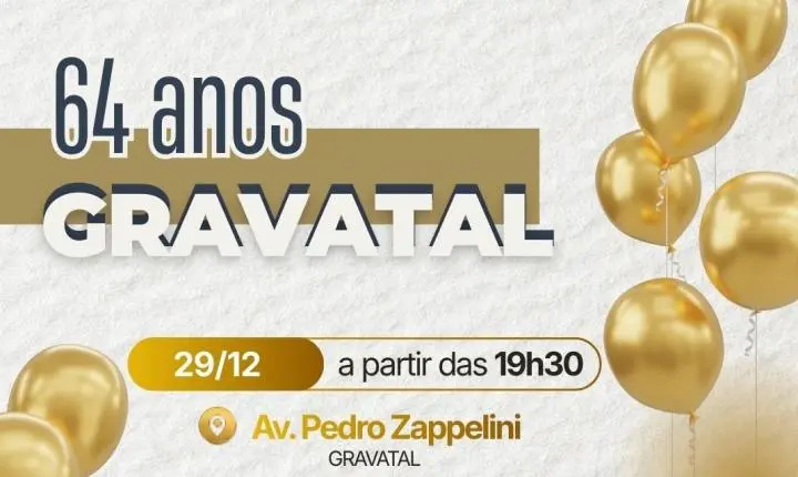 🎶 Gravatal celebra 64 anos e prepara Réveillon