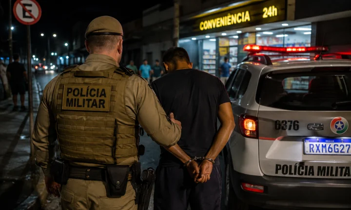 Homem com tornozeleira é flagrado fora de hora no Centro de Braço do Norte