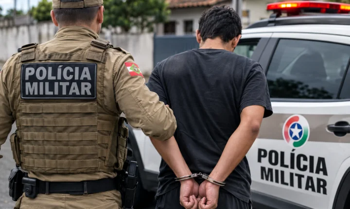Homem de 25 anos é preso pela Polícia Militar no bairro Pinheirinho