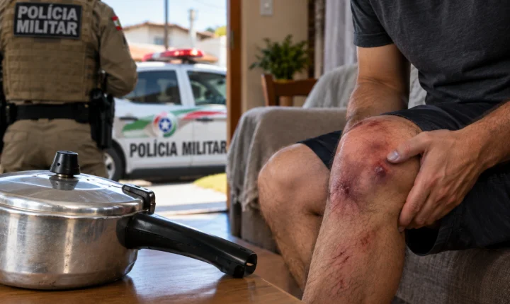 Homem é agredido com panela de pressão durante discussão com a esposa em Balneário Rincão
