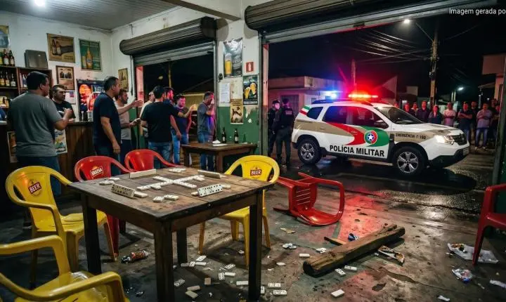 Homem é agredido com pedaço de madeira durante campeonato de dominó em Armazém
