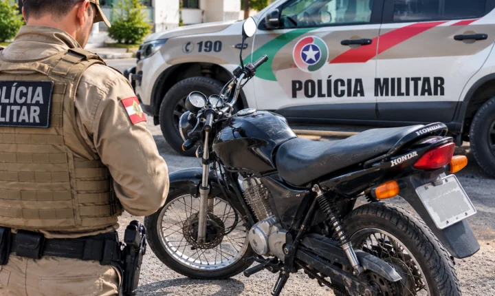 Jovem de 18 anos é detido com moto com chassi raspado em Treze de Maio