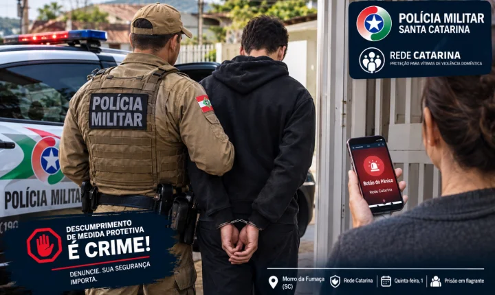 Jovem de 18 anos é preso em flagrante por descumprir medida protetiva contra a própria mãe em Morro da Fumaça