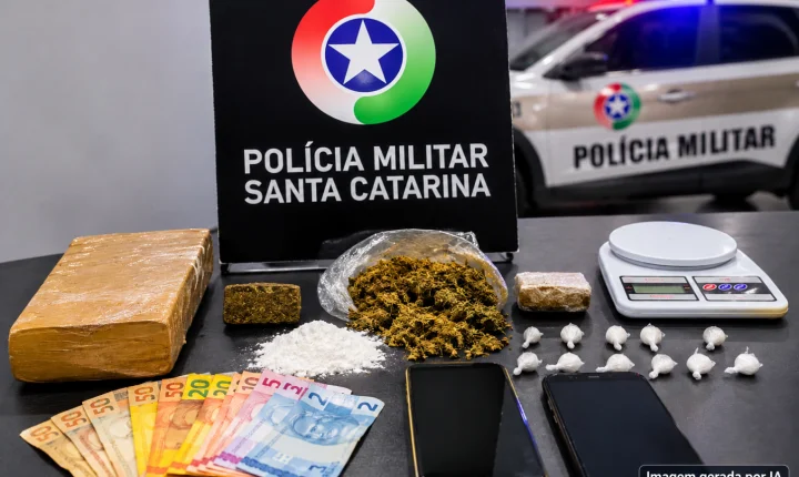 Polícia Militar prende quatro pessoas e apreende drogas em Tubarão e Urussanga