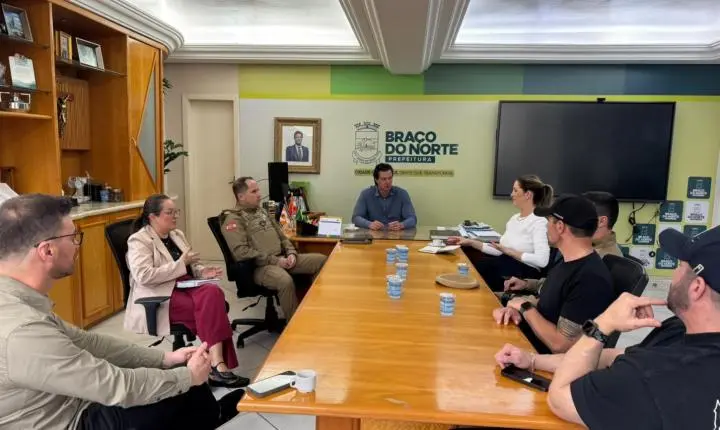 Prefeitura de Braço do Norte se reúne com Polícia Militar e Secretarias para reforçar a segurança pública e coibir vandalismo